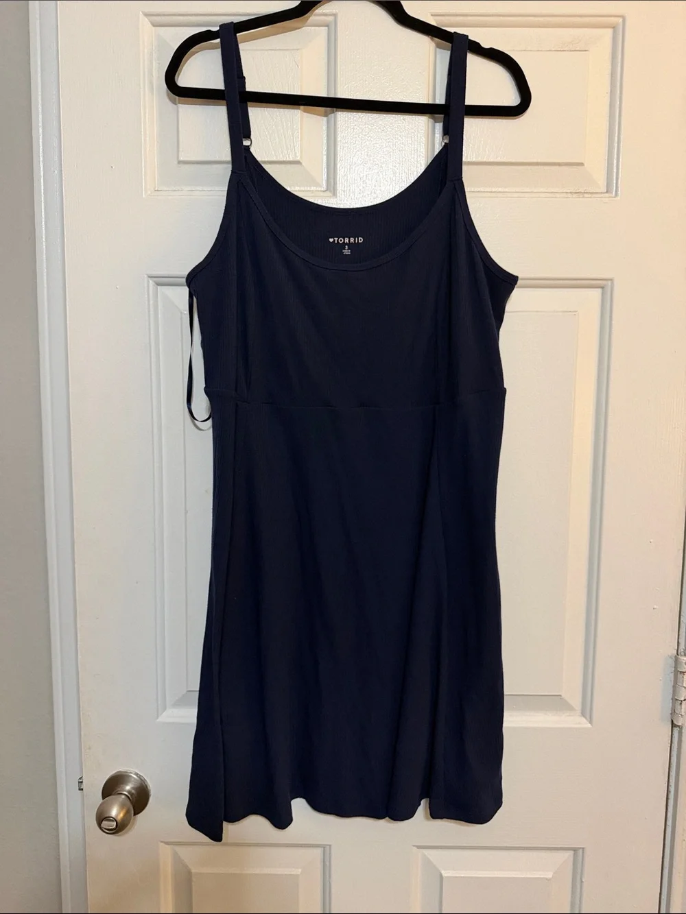 torrid Navy Adjustable-Strap Ribbed Tank Dress - Picture 1 of 4